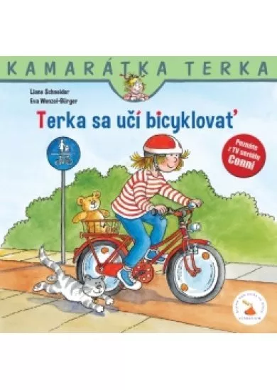 Terka sa učí bicyklovať