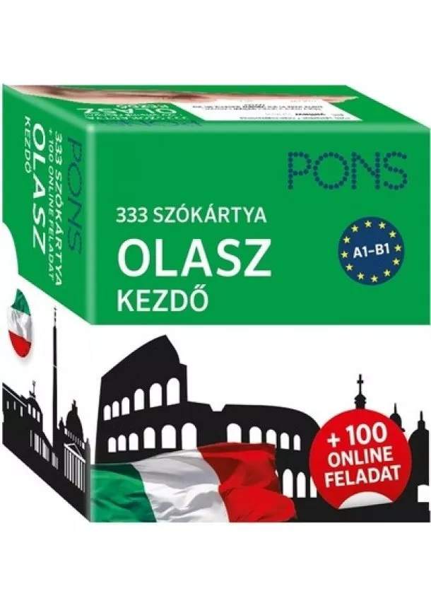 Szókártya - PONS 333 szókártya Olasz kezdő + 100 online feladat - Kezdő és újrakezdő nyelvtanulóknak