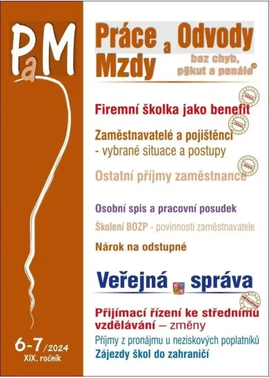 PaM 6-7/2024 Firemní školky jako benefit v r. 2024