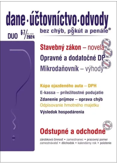 DaÚ 6-7/2024 Vybrané benefity z pohledu daní