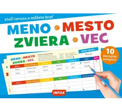 Trhací blok - Meno, mesto, zviera, vec