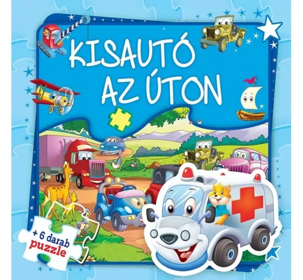 Kisautó az úton + 6 darab puzzle