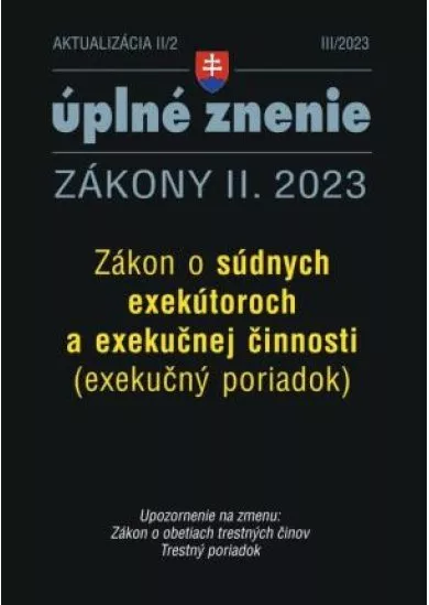 Aktualizácia II/2 2023 - Exekučný poriadok : Trestné právo