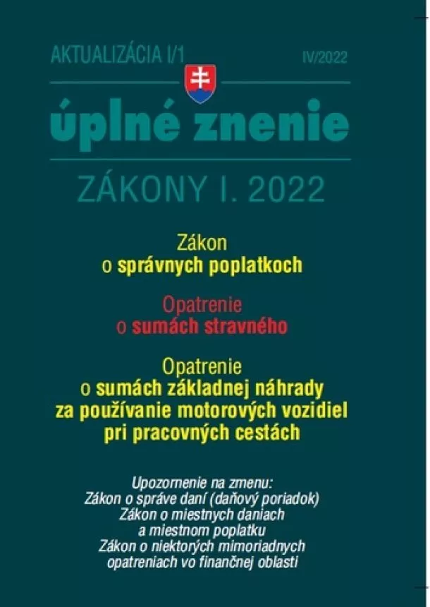 kol. - Aktualizácia I/1 2022 – daňové a účtovné zákony