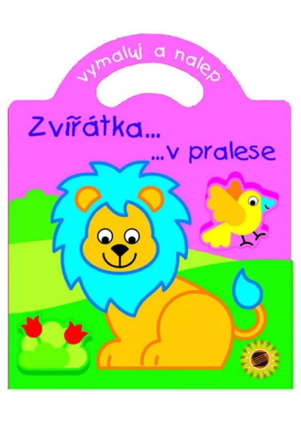 autor neuvedený - Zvířátka v pralese - vymaluj a nalep