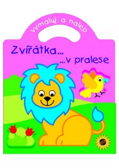 Zvířátka v pralese - vymaluj a nalep