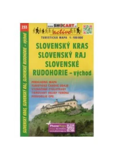 SC 233 Slovenský kras, Slovenský raj, Slovenské rudohorie - východ  1:100 000