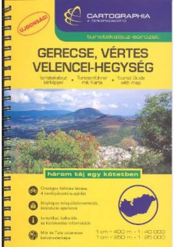 Térkép - Gerecse, Vértes, Velencei-hegység turistakalauz (1:40 000) /Turistakalauz-sorozat