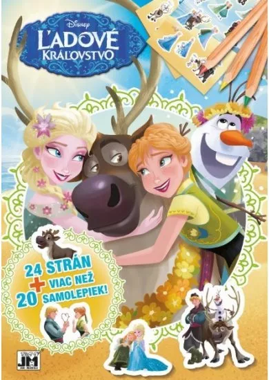 24 strán + viac než 20 samolepiek! Ľadové kráľovstvo - Vymaľovanka A4