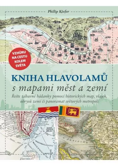 Kniha hlavolamů s mapami měst a zemí