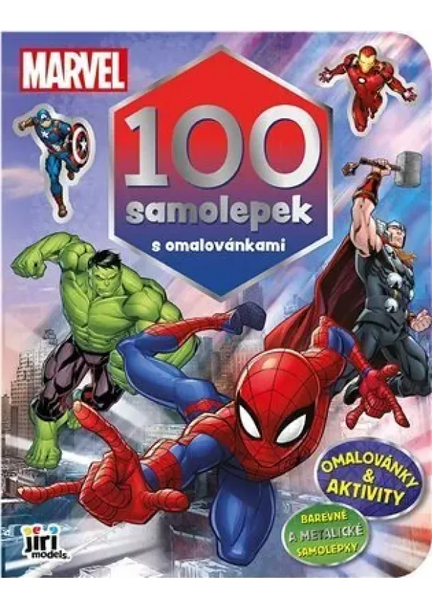 autor neuvedený - 100 samolepiek s vymaľovankami - Marvel - Farebné a metalické samolepky