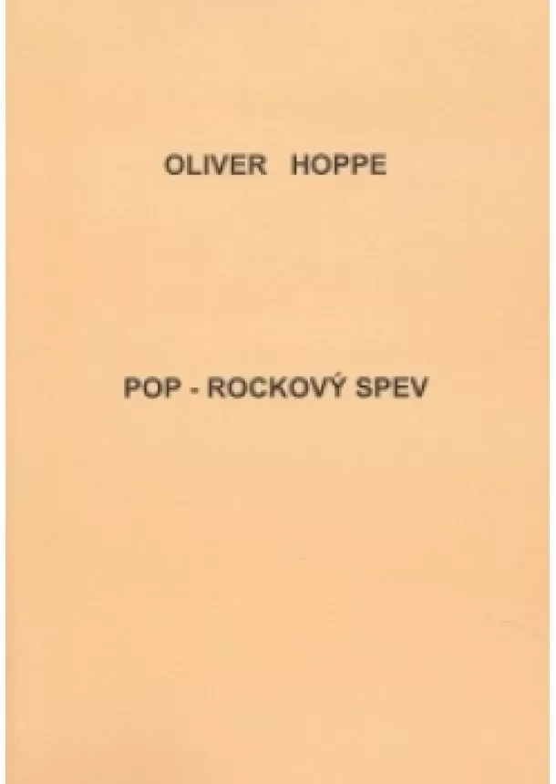 Oliver Hoppe - Pop - Rockový spev