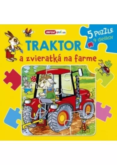 Traktor a zvieratká na farme - puzzle