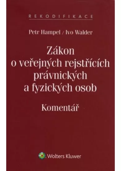 Zákon o veřejných rejstřících: Komentář