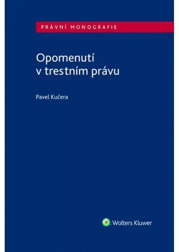 Kučera Pavel - Opomenutí v trestním právu