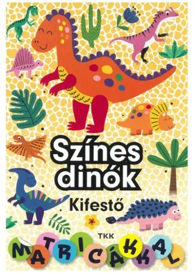 Színes dínók kifestő - Matricákkal