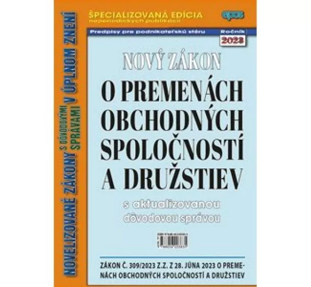 kol. - Nový zákon o premenách obchodných spoločností a družstiev 15/2023