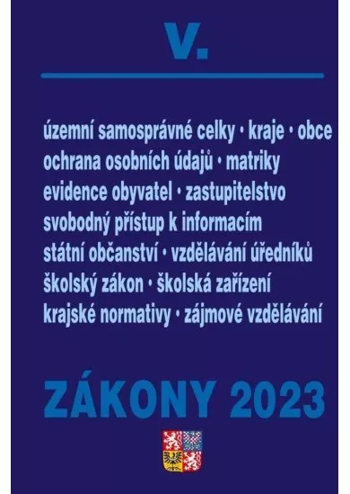 Zákony V 2023 Veřejná správa, Školství