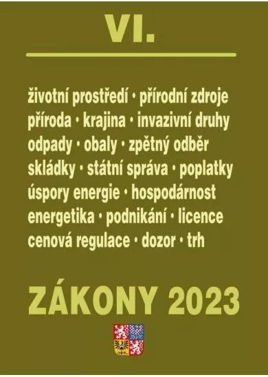 Zákony VI 2023  Životní prostředí, Odpady, Obaly, Energie