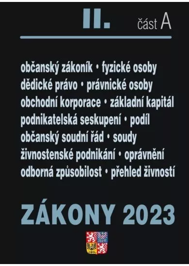 Zákony II A/2023 Občanský zákoník