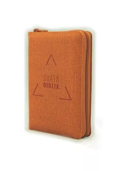 Svätá biblia - Roháčkov preklad (2020) so zipsom, oranžová, vrecková