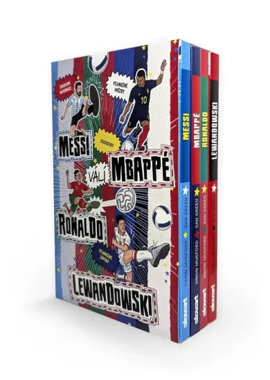 Fotbalové superhvězdy BOX 1-4 (Messi, Ronaldo, Mbappé, Lewandowski)