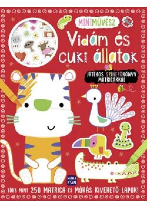 Foglalkoztató - Mini művész: Vidám és cuki állatok - Játékos színezőkönyv matricákkal