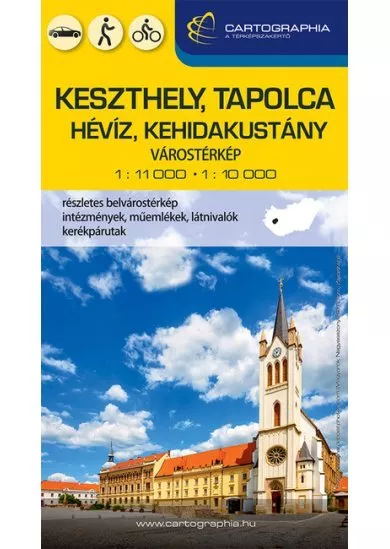 Keszthely, Tapolca, Hévíz, Kehidakustány várostérkép (új kiadás)
