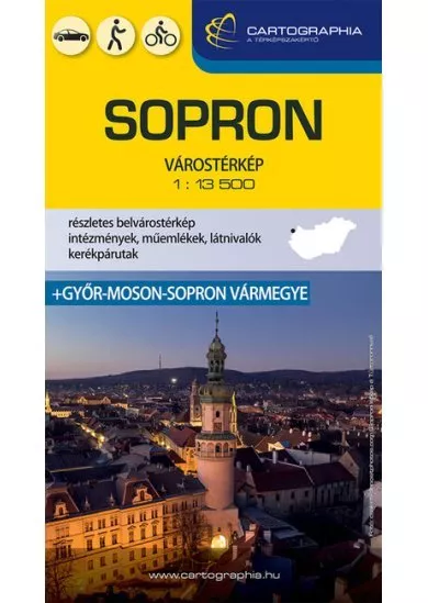 Sopron várostérkép + Győr-Moson-Sopron vármegye (új kiadás)