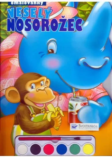 Veselý nosorožec - Zábavné omalovánky s vodovými barvami