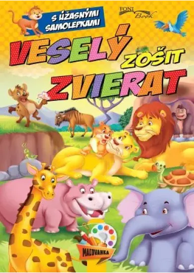 Veselý zošit zvierat - s úžasnými samolepkami