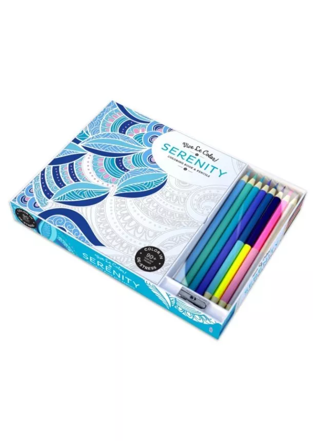  Abrams Noterie - Vive Le Color Serenity Coloring Book and Pencils
