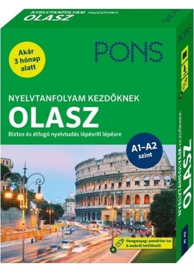 PONS Nyelvtanfolyam kezdőknek OLASZ - Kezdő és újrakezdő nyelvtanulóknak - Hanganyag pendrive-on és webről letölthető (új kiadás