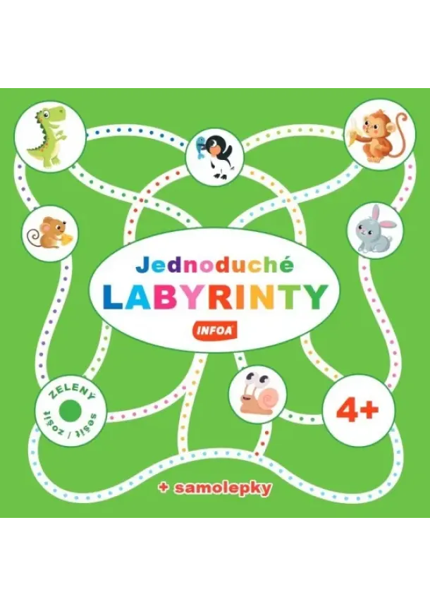 kol. - Jednoduché labyrinty - zelený sešit  + samolepky