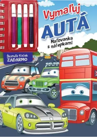 Vymaľuj autá - Maľovanka s nálepkami