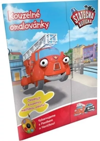 Statečná autíčka - Kouzelné omalovánky s přiloženými barvami
