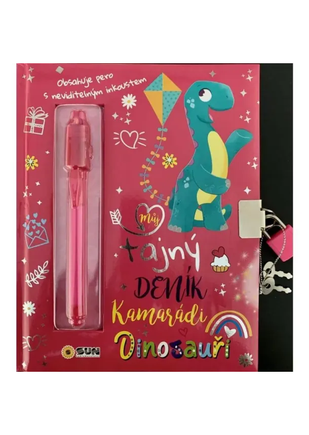 Můj tajný deník na klíček Dinosauři (růžový)