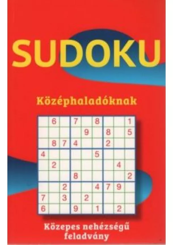 Rejtvénykönyv - Sudoku középhaladóknak - Közepes nehézségű feladvány (piros)