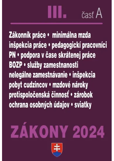  Zákony 2024 III/A