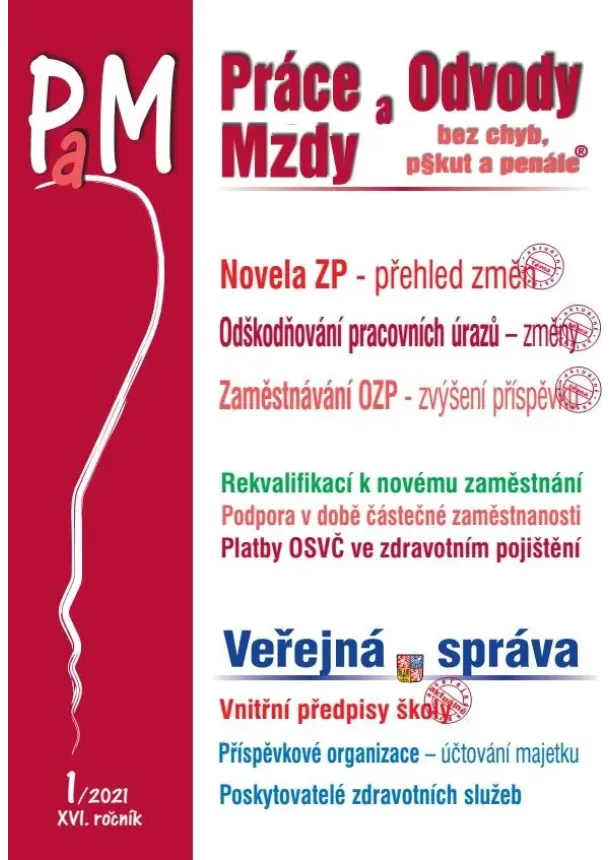 PaM 10/2020 - Novela zákoníku práce – přehled změn, Změny v odškodňování pracovních úrazů po novele ZP, Příspěvek na podporu zaměstnávání osob se zdravotním postižením – zvýšení, Platby OSVČ ve zdravotním pojištění v roce 2021