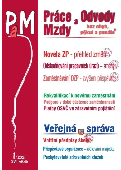 PaM 10/2020 - Novela zákoníku práce – přehled změn, Změny v odškodňování pracovních úrazů po novele ZP, Příspěvek na podporu zaměstnávání osob se zdravotním postižením – zvýšení, Platby OSVČ ve zdravotním pojištění v roce 2021