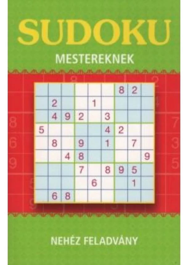 Rejtvénykönyv - Sudoku mestereknek - Nehéz feladvány (piros)