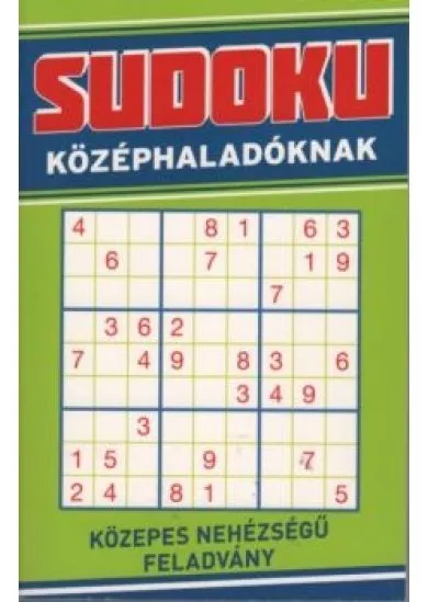Sudoku középhaladóknak - Közepes nehézségű feladvány (zöld)
