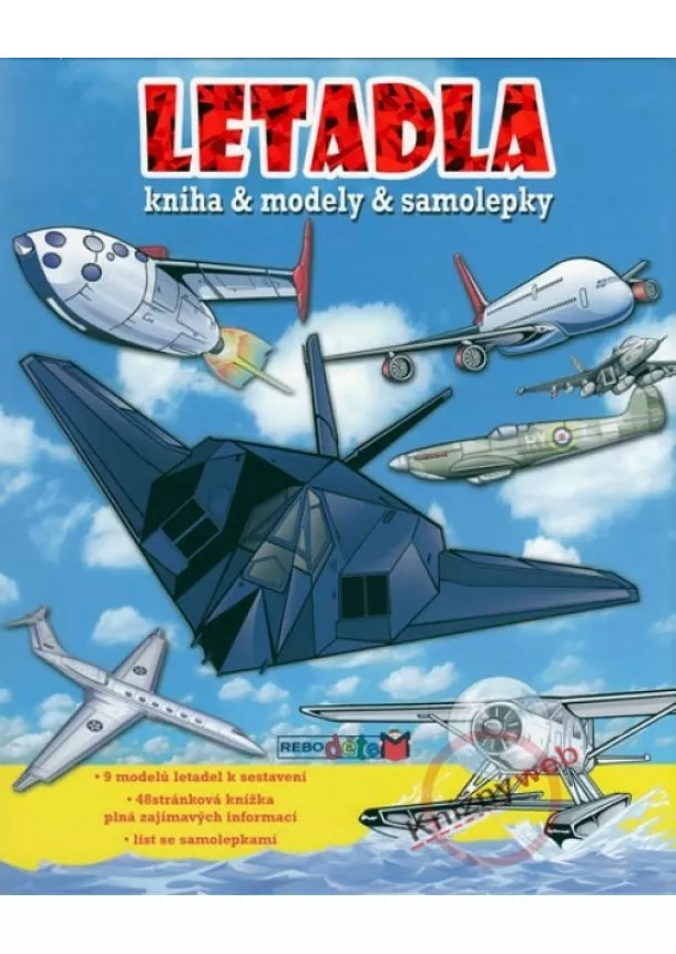 autor neuvedený - Letadla - knížka a modely a samolepky
