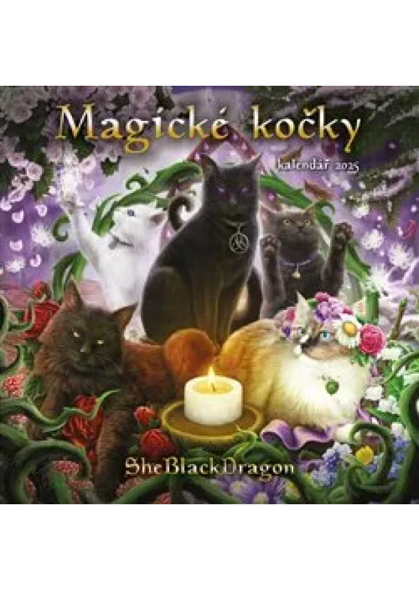 SheBlackDragon - Magické kočky - nástěnný kalendář 2025