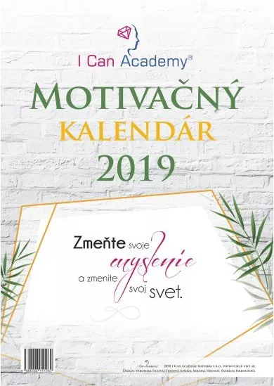 I Can Academy Motivačný kalendár 2019 - Zmeňte svoje myslenie a zmeníte svoj svet