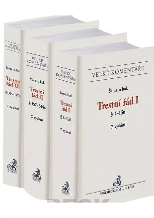 Pavel Šámal a kolektív - Trestní řád - komplet  I+II+III - 7. vydání