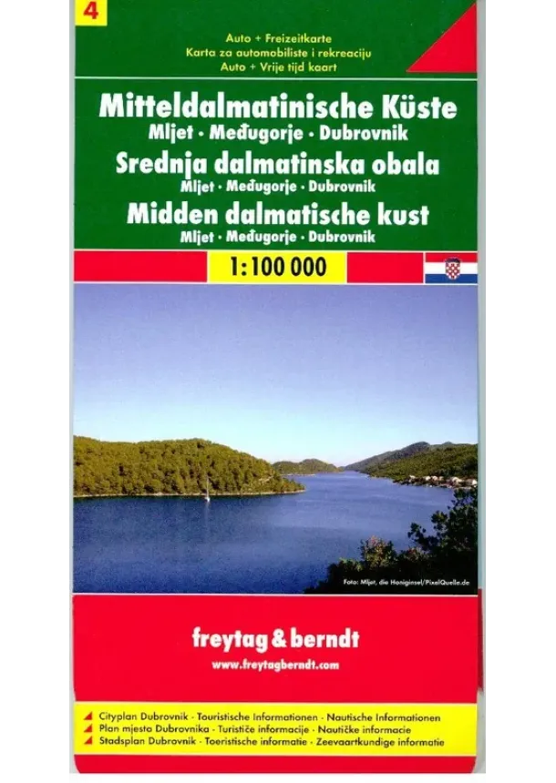 autor neuvedený - Střední Dalmácie Mljet Dubrovník 1:100 000 - Automapa