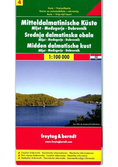 Střední Dalmácie Mljet Dubrovník 1:100 000 - Automapa