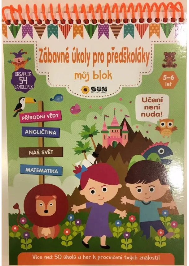 Zábavné úkoly pro předškoláky 5-6 let - Můj blok plný úkolů a samolepek